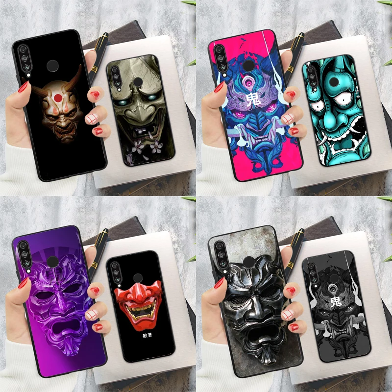 Japanese Oni Hannya Demon Mask For Huawei Nova Y60 Y70 Y90 Y61 Y91 3i 7i 8i 11i Nova 11 9 10 SE P20 P40 Lite P30 Pro Case