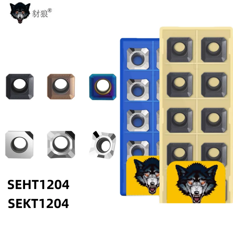 

SEHT1204 Square Inserts SEKT1204 stainless steel cast iron aluminum face milling machine KM12 cutter head inserts
