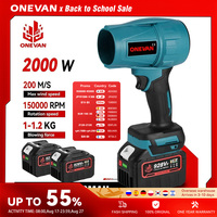 ONEVAN 2000W Brushless Electric Turbo Blower Jet Fan Violent Leaf Dust Snow Blowing Car Dryer Tool For Makita 18V Battery Pin