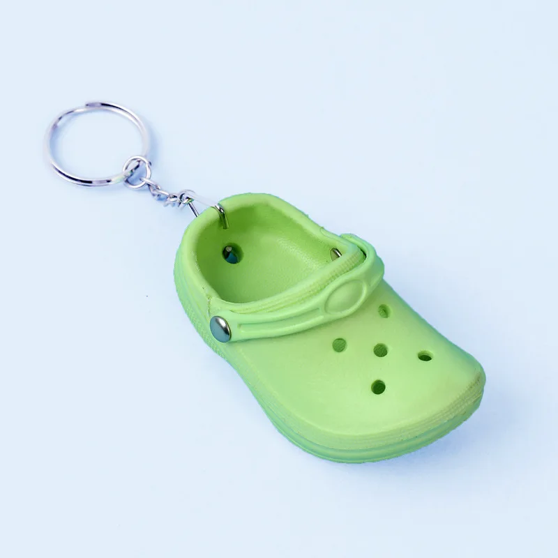 Cute 3D Mini EVA Beach Hole Little Croc Shoe Keychain Girl Gift Bag Accessories Decoration Keyring Floating Key Chain Charm