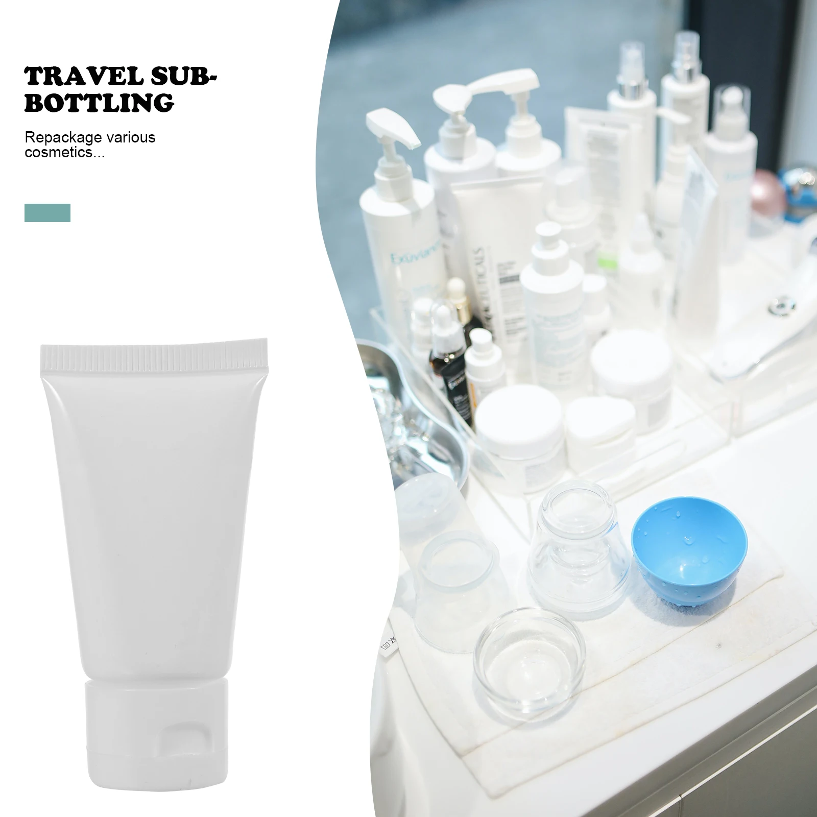 

20Pcs Travel Tubes Portable Refillable Bottles Leakproof Lotion Dispenser Squeeze-Type Makeup Container