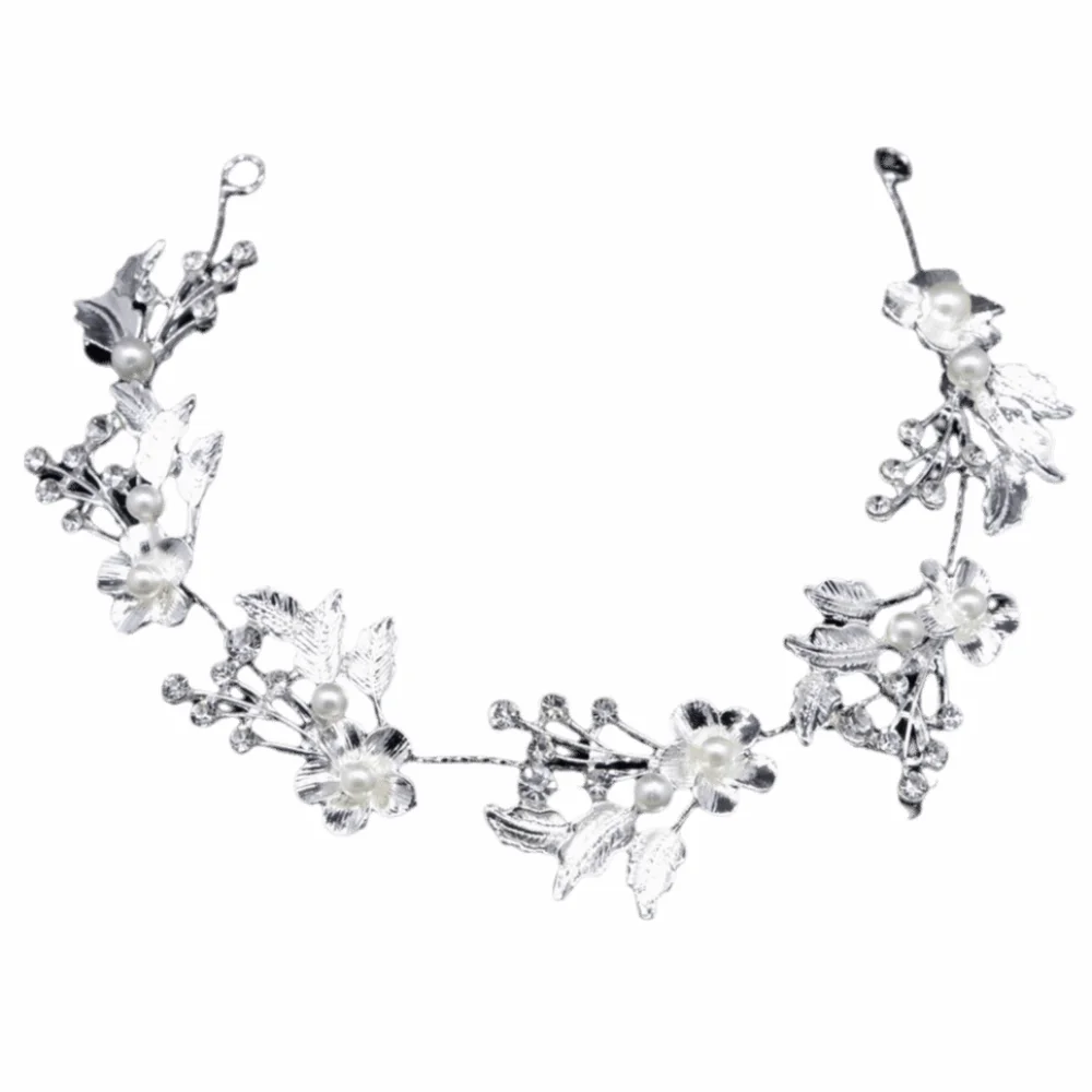 

Shiny Crystal Pearl Hair Vine Crystal Luxury Wedding Headband Pearl Branches Shape Baroque Queen Crown Wedding Hair Jewelry