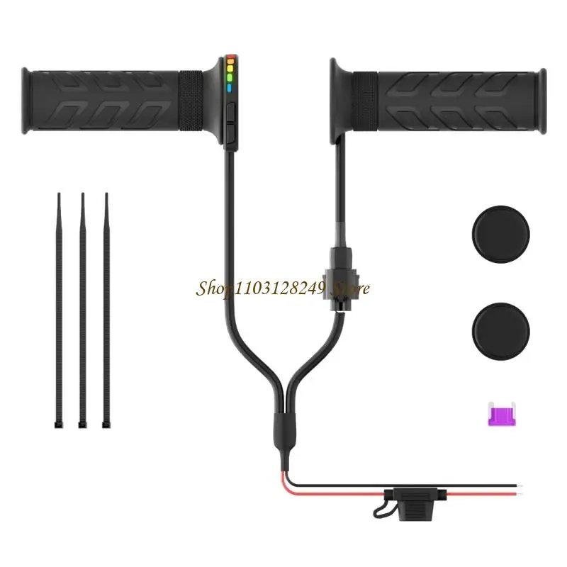 

Motorcycle Electric Bike Handle Grips Heated 5 Level Adjustment Universal Application Heated Grips with Memory Function
