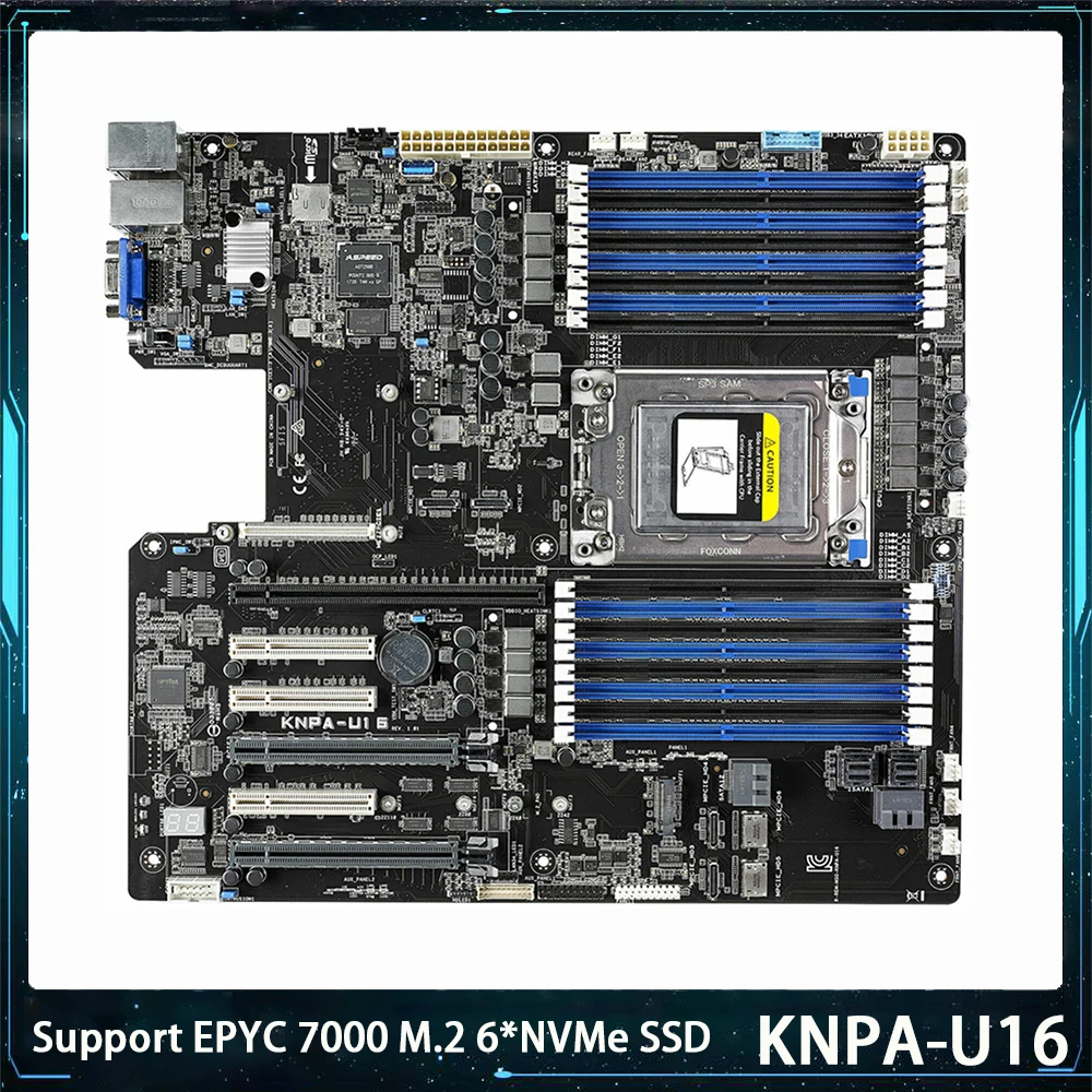 

KNPA-U16 For ASUS Support EPYC 7000 M.2 6*NVMe SSD Server Motherboard