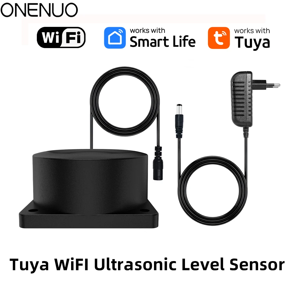Tuya WiFi Liquid Level Monitor Sensor Tank Level Monitor Mobile with Real-Time Alarms APP Remote Control Indoor Household Alarm