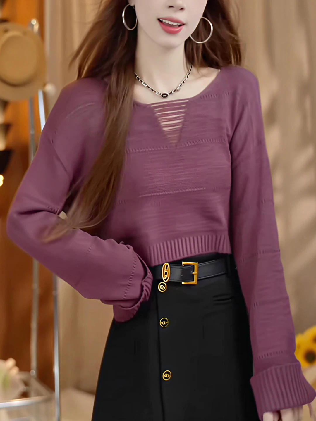 

Autumn Winter New Sle Knitted Long Sve Top Casual Versatile Women's Faionable High Quali Camere Sweater Korean Loo...