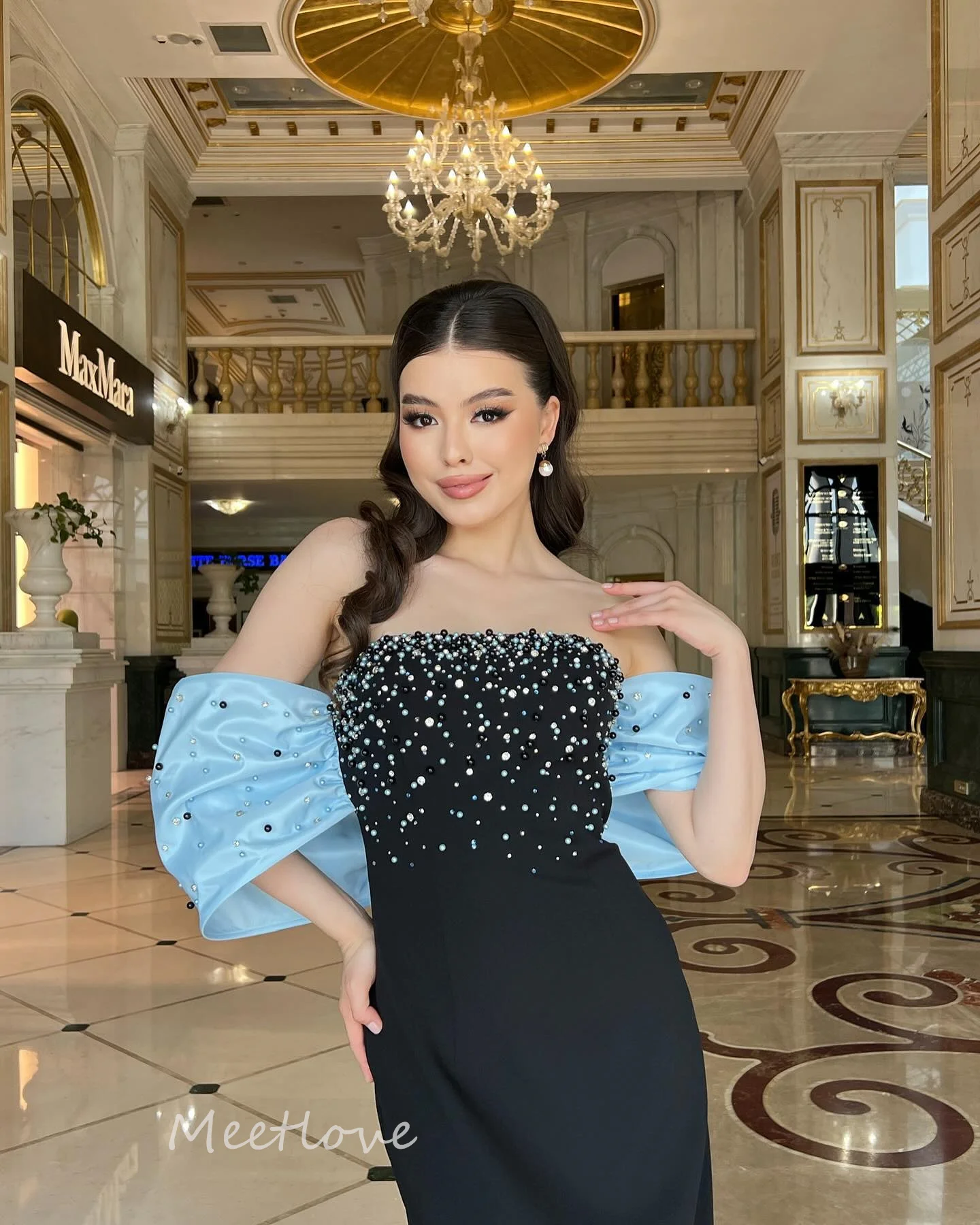 Meetlove-vestidos De graduación sin tirantes, cola De barrido con cuentas, Espalda descubierta, vestidos De noche formales personalizables para ocasiones, batas De Arabia 2024