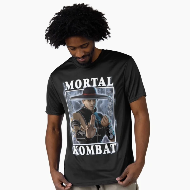 

Kung Lao MK Vintage 90's Mortal Kombat Gift tee for gamer 100% cotton printed Men's Short Sleeve Graphic T-Shirt All size tops