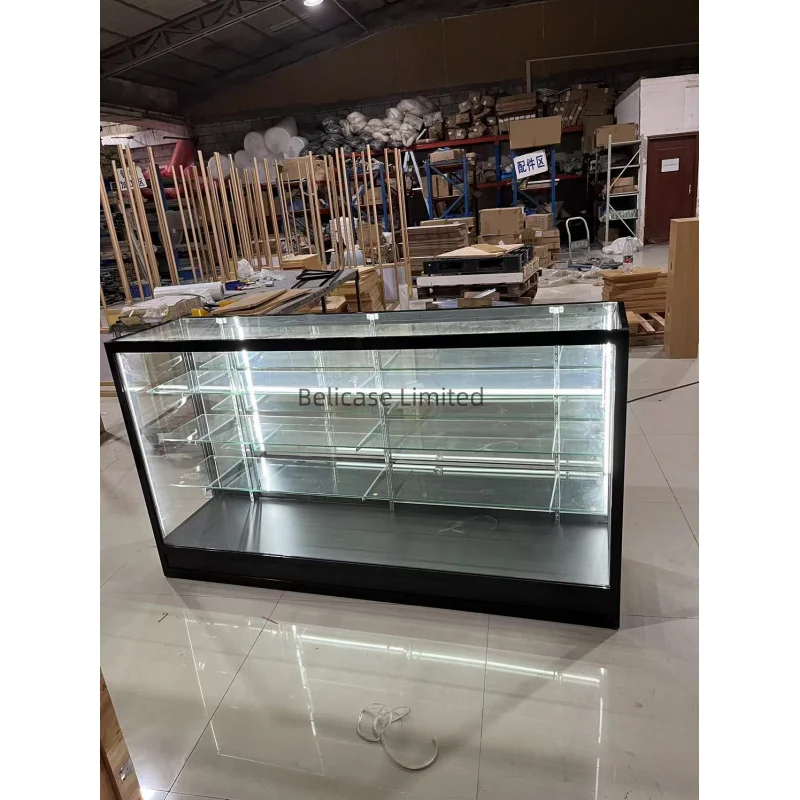 (customized)Aluminum Frame Glass Display ExtraDisplay Cabinet Smoke Shop Showcase Counters with Sliding Doo