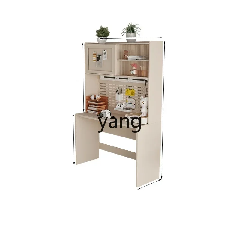 LH desk bookshelf integrated against the wall balcony desk window