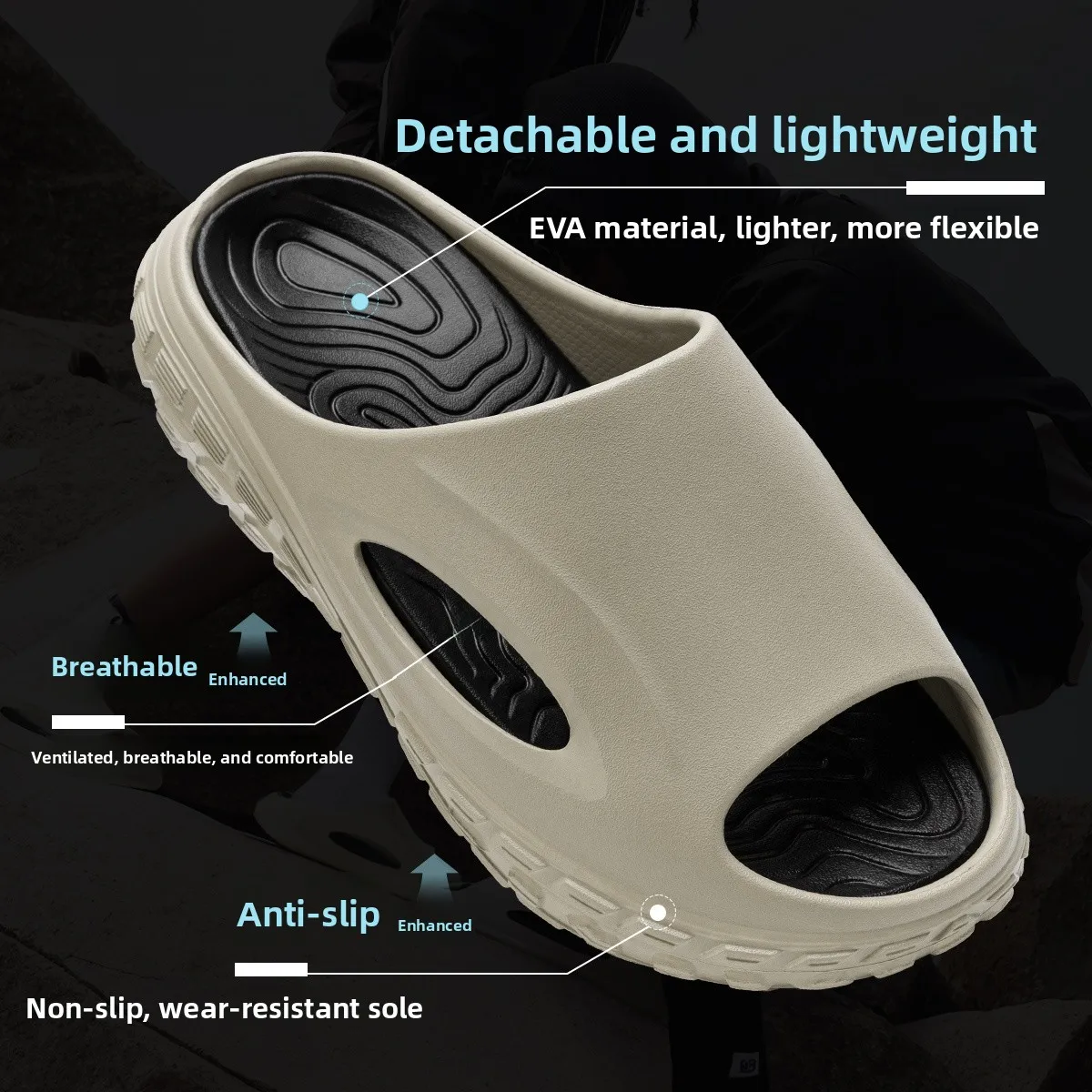 

Men's Summer Outdoor Thi Bot Slip-resistant Sports Sle Slippers Anti-odor Home Indoor And Outdoor Wear EVA Material