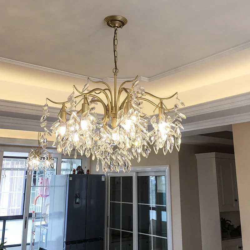 

American chandelier living room lamp dining room chandelier French light luxury style lamp modern bedroom crystal lamp