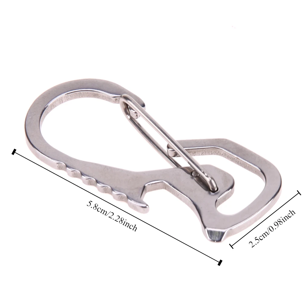 Lifter Hex Driver Bottle Opener Keychain RingKeychain Hook  Outdoor Stainless Steel Carabiner Cap  Multi Tool Hiking Accessories