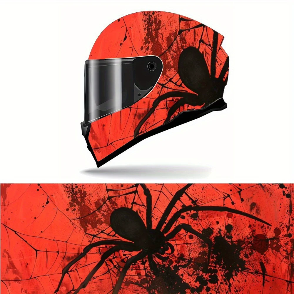 

Gothic Spider Black Inkjet Print Full Helmet Wrap Sticker Motorcycle Helmet Racing Graphic Decal Vinyl Wrap Helmet Decorative St