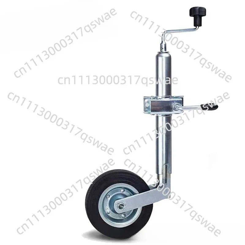 Manual crank trailer stabilizer jack, landing gear with guide wheels