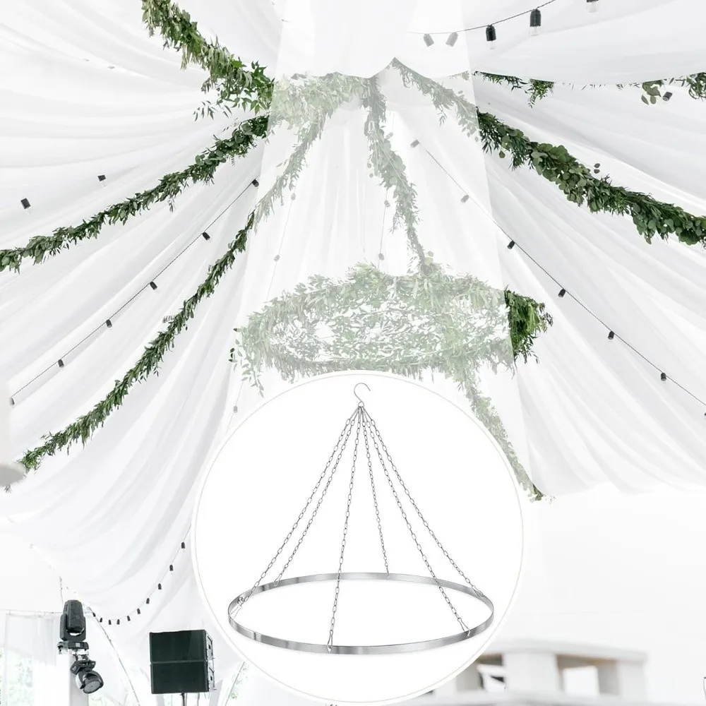 Metal Ceiling Drapes Hanging Hoop Kit Detachable Chain DIY Curtains Wedding Ceiling Drape Ring Anti-Rust Iron Art