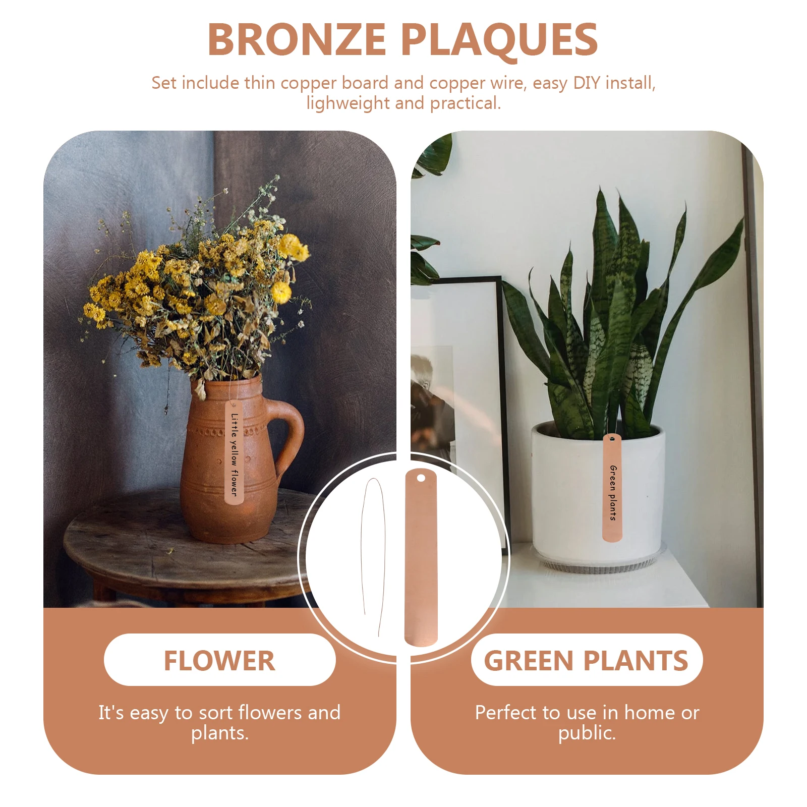 

30 Pcs Copper Plant Labels on Wire Easy DIY Tags for Identifying Flowers Herbs and Vegetables