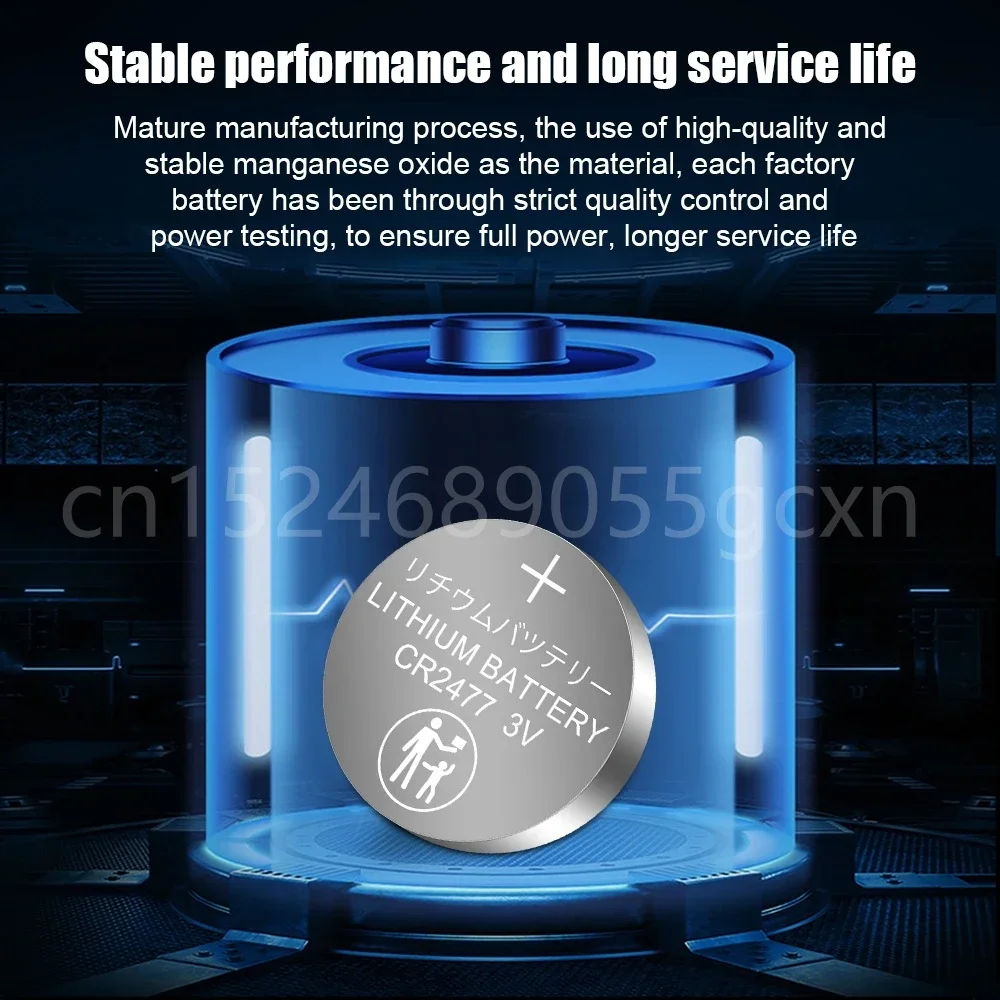 1000mAh CR2477 3V Button Lithium Battery for Calculator Flashlights High Performance High Temperature Resistant Watch Coin Cell