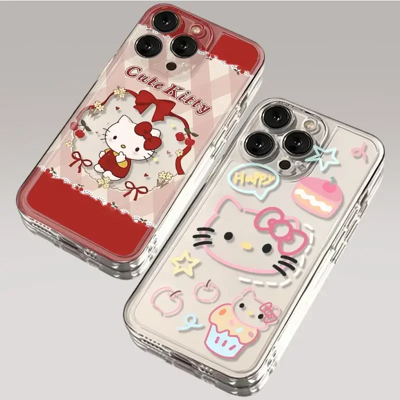 Navidad Sanrio Hello Kitty Samsung funda para teléfono móvil lindo dibujos animados Kawaii muñeco de nieve Samsung S23 funda para teléfono móvil