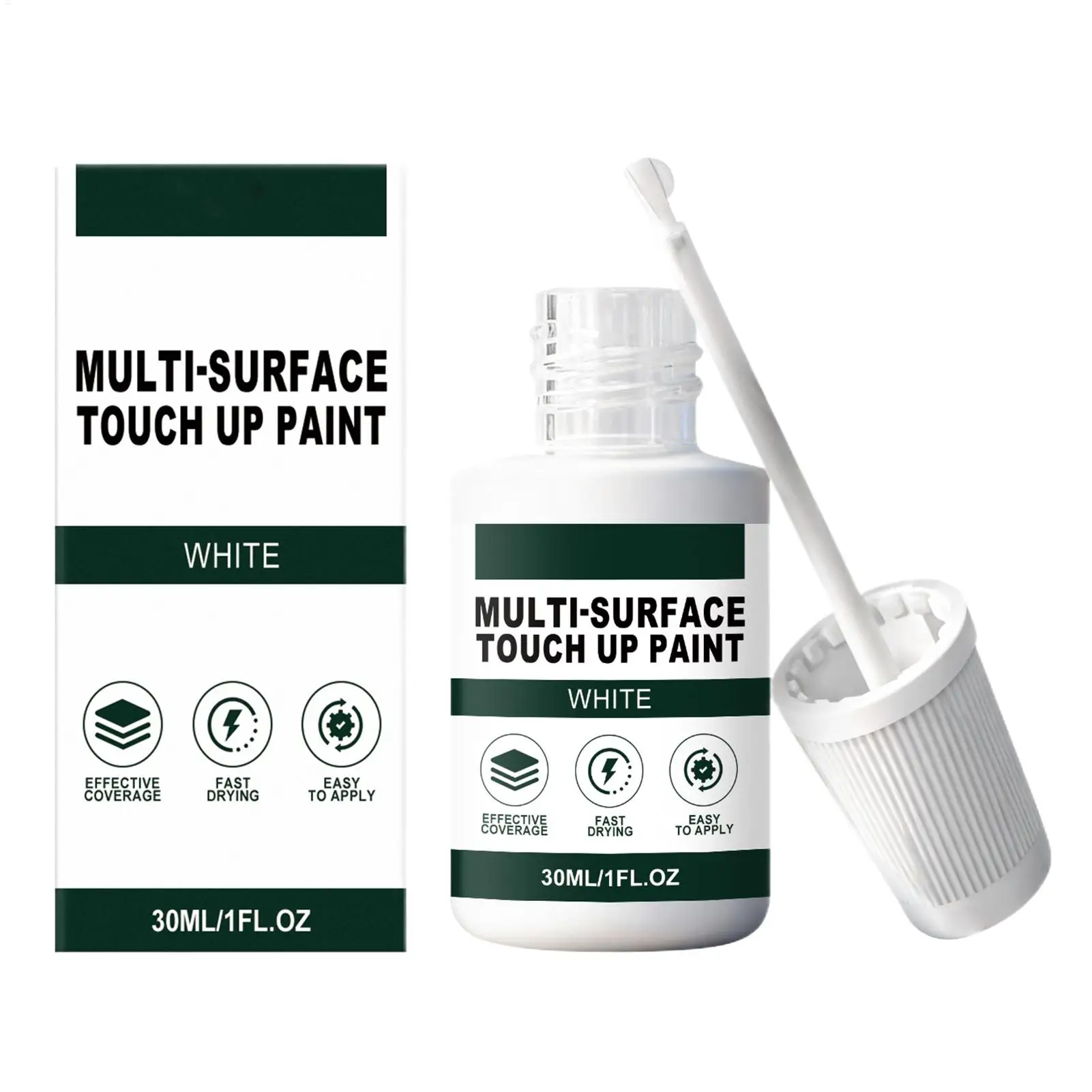 White Paint Pen for Wood 30ML Waterproof Fine Tip Scratch Filler Quick drying for Enamel Kitchen Cabinet Furniture Door Metal