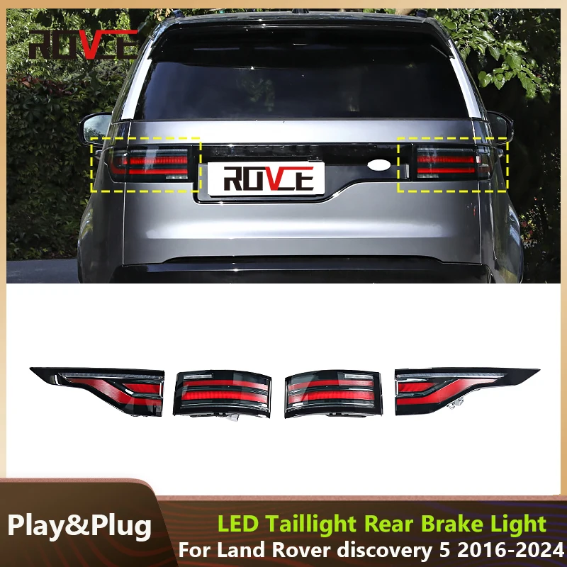 

ROVCE Rear Taillight Brake Stop Lamp LED Tail Lights For Land Rover Discovery 5 2016-2024 Car Light Assembly