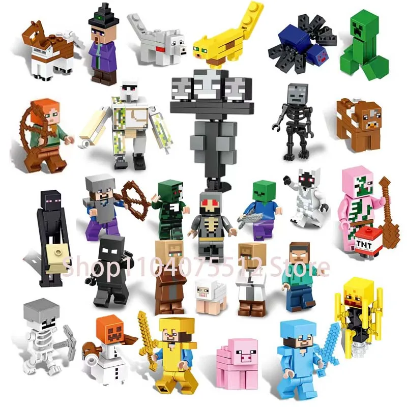Jouets populaires : Briques de construction de modèles de dessins animés, mini-figurines à assembler, figurines d'action, jouets décoratifs, cadeaux d'anniversaire