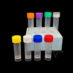 200pcs/lot 5ml Plastic Freeze Pipe Freezing Tube with Silicone Gasket,Cryovial with color cap Shool Lab Experiment Supplies