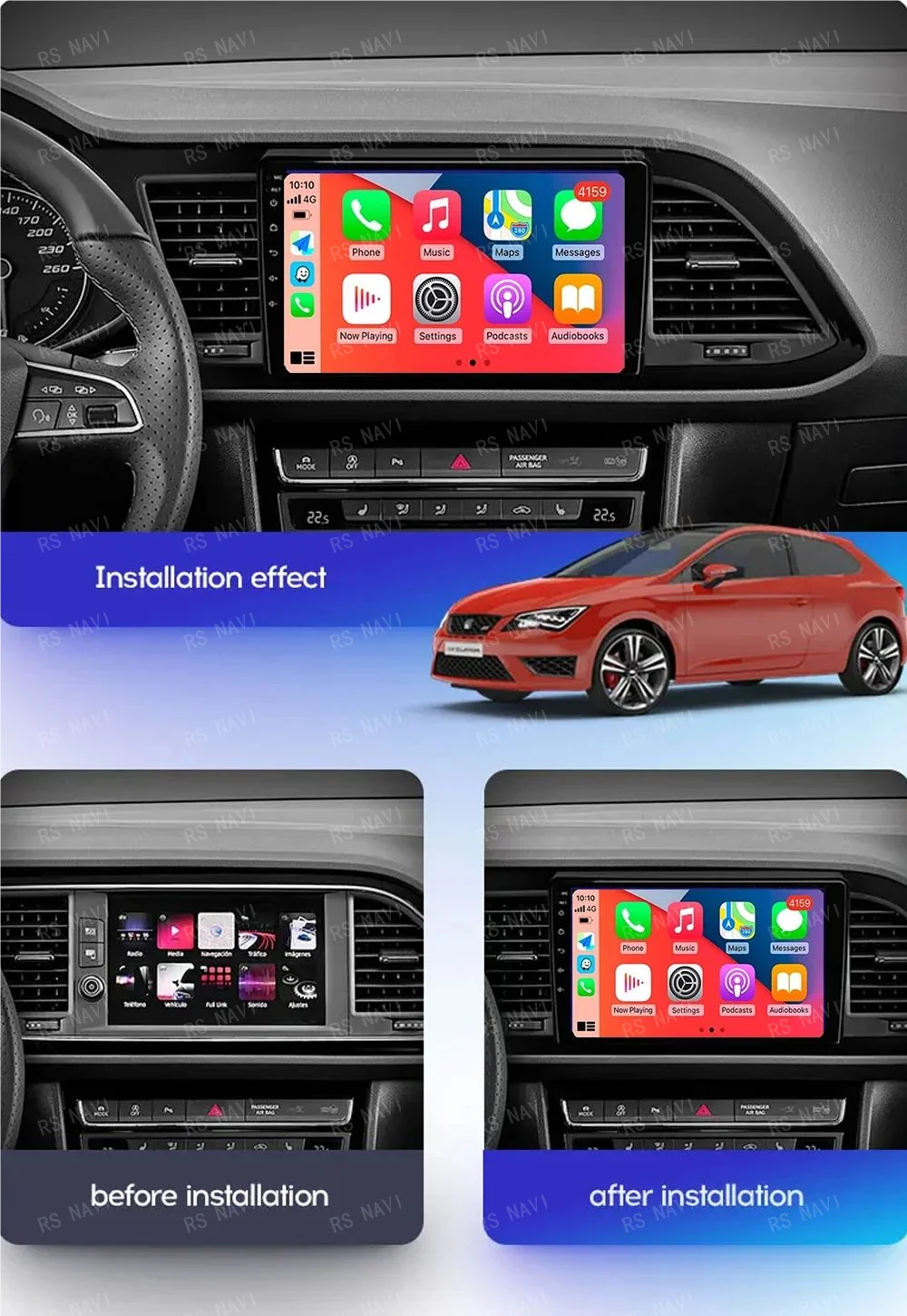 Android 16 Carplay Car Radio For Seat Leon 3 2012 2013 2014 2015 - 2020 Navigation GPS Multimedia Player Stereo wifi+4G Auto BT