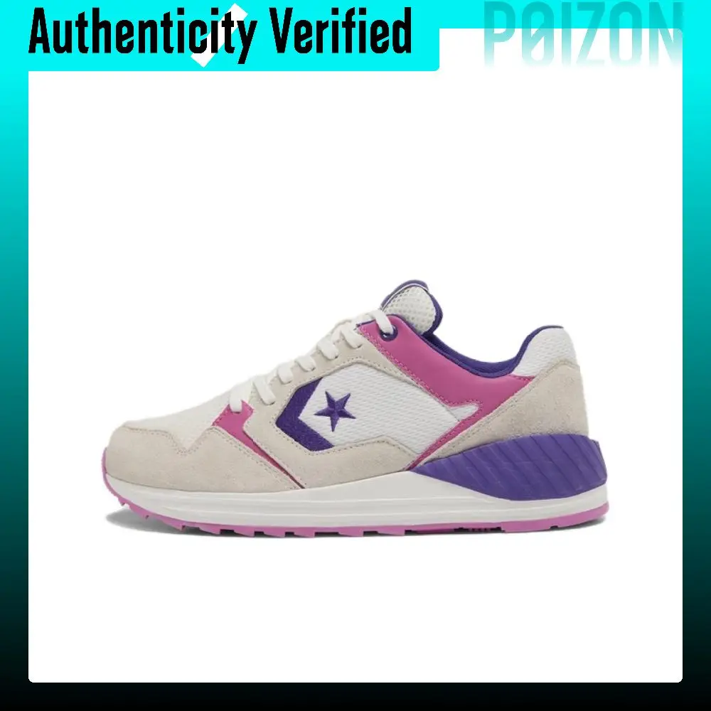 Converse WAVE TRAINER Fabric Cushioning Abrasion Resistant Low top Casual Running Shoes Unisex White A13463C