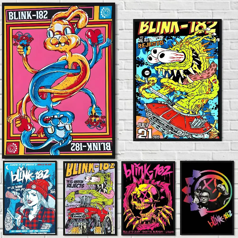 B-Band Rock Music B-B-BLINK-182 Fashion Poster Art Canvas Prints Painting Wall Art Pictures for Living Room Decoration