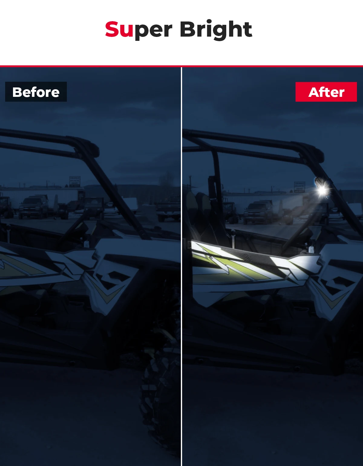 KEMiMOTO UTV Dome Light Waterproof Compatible with Polaris RZR PRO XP/XP4 1000 for Can-am Maverick X3 for Cfmoto for Arctic Cat