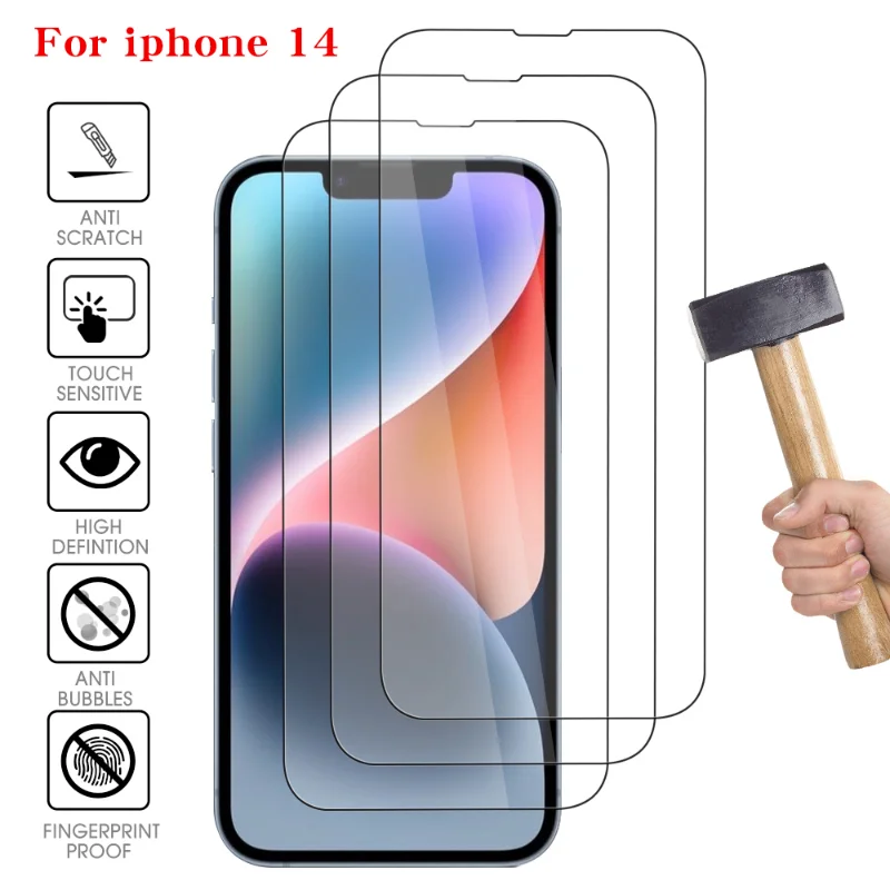 

4-1 шт., Защита экрана для IPhone 14/Plus/14 Pro/14 Pro MAX 9H, закаленное стекло, пленка для экрана от царапин для Apple IPhone 14 Pro