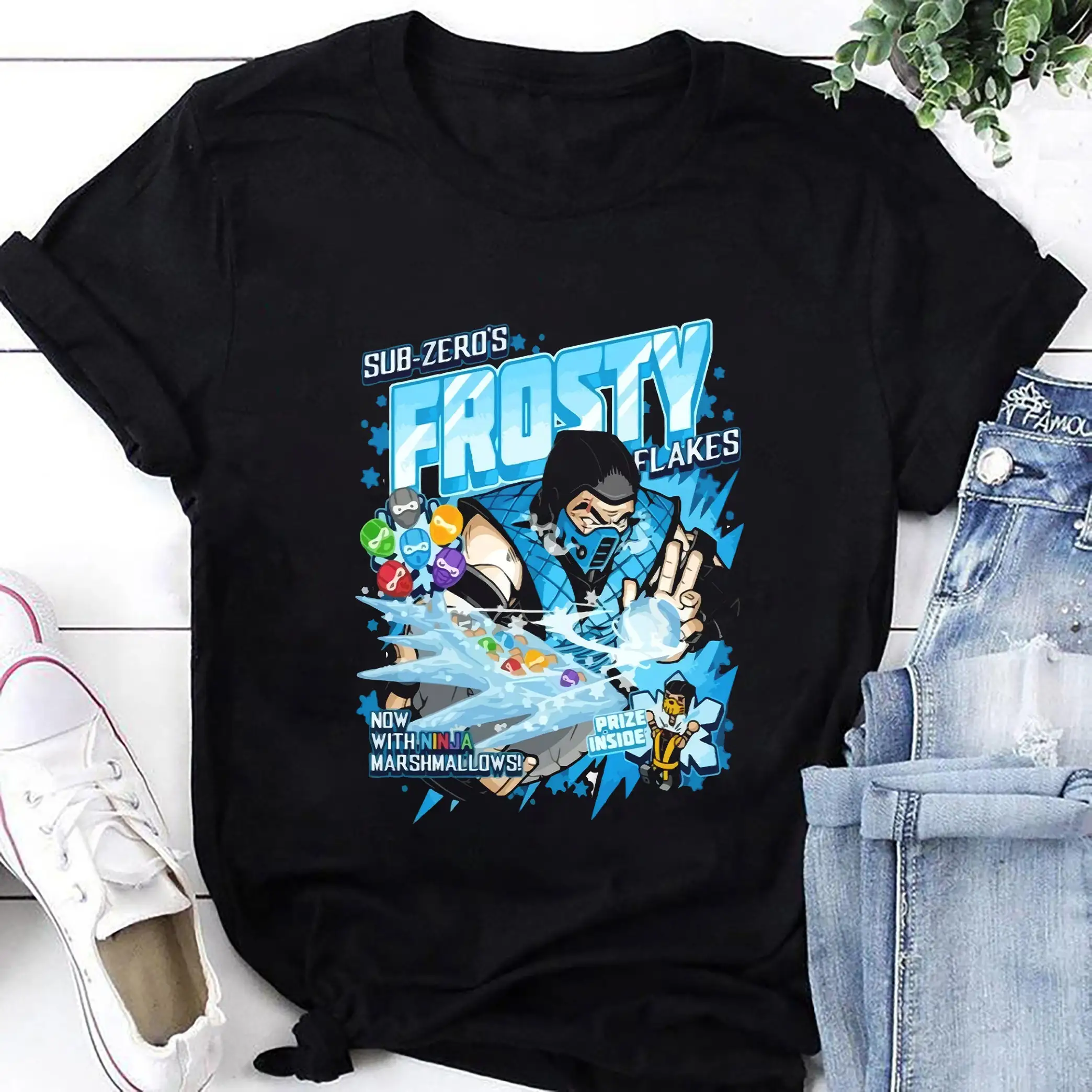 SUB ZEZO Mortal Kombat Parody Frosty Video Game T Shirt Subzero