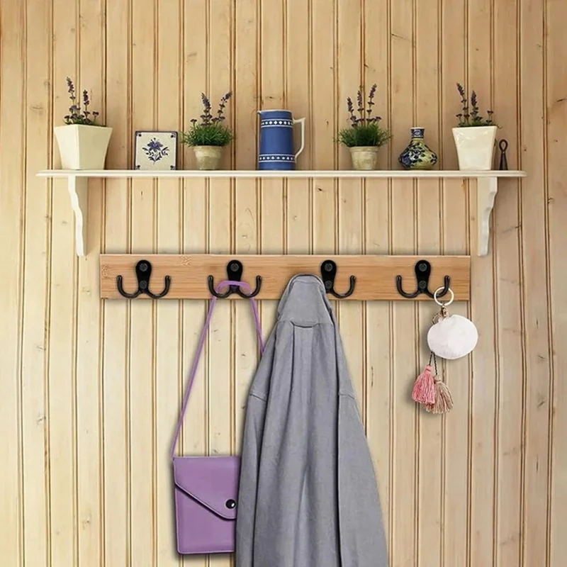 6Pcs/lot Wall Mounted Clothes Hook Key Holder Coat Hook Rack for Bathroom Kitchen Bedroom Hallway Wall Hooks Hanging Organizers