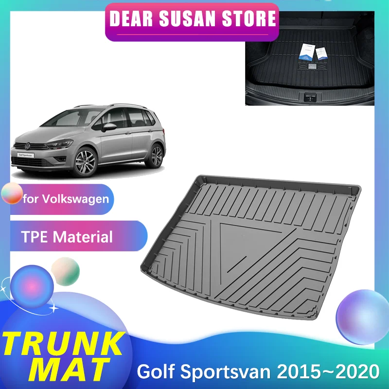 

Special Rear Trunk Mat Tray for Volkswagen VW Golf Sportsvan SV 2015~2020 Waterproof Floor Pad Storage Box Decoration Accessorie