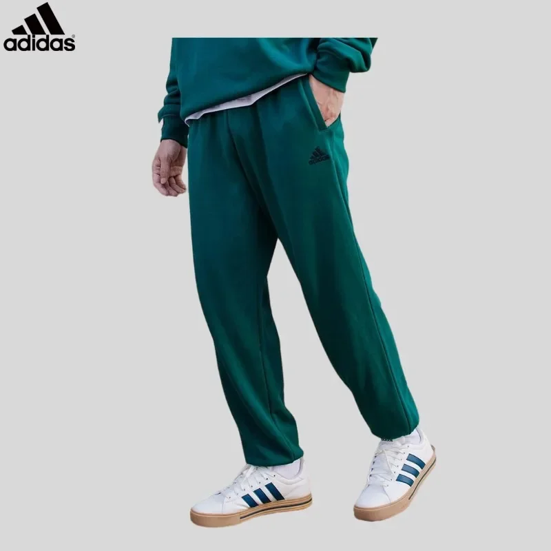 Adidas Unisex Autumn Winter Water Repellent for Men Women, Drawstring Waist Tapered Snap Cargo Pockets Fitness Trousers JM9114