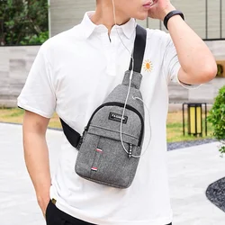 Mochila Sling Durável e Espaçoso Masculino, Bolsa De Viagem Multifuncional, Bolsa De Esporte Com Porta De Carregamento Do Telefone, Fone De Ouvido Buraco