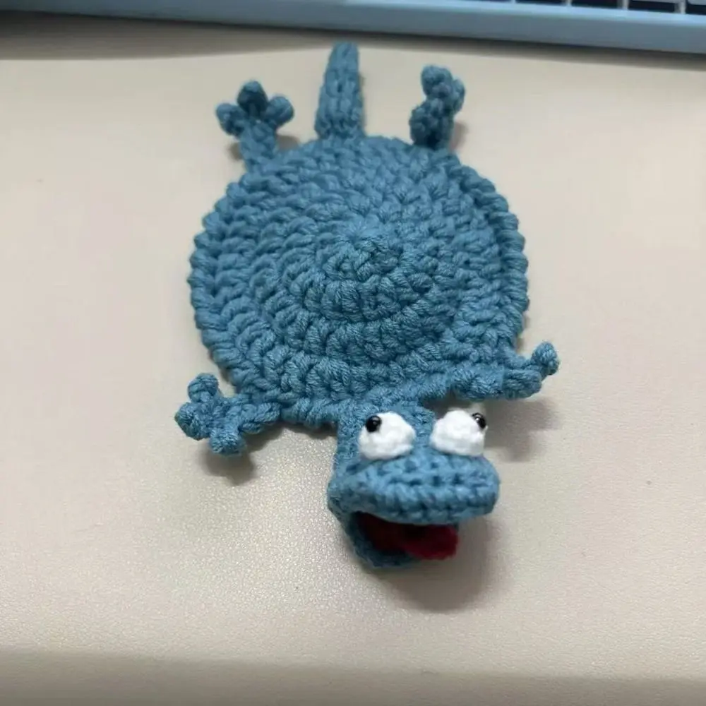 Handmade Crochet Craft Crochet Animal Coaster Soft Knitted Non-slip Base Cute Cartoon Cup Mat Animal Shape Design