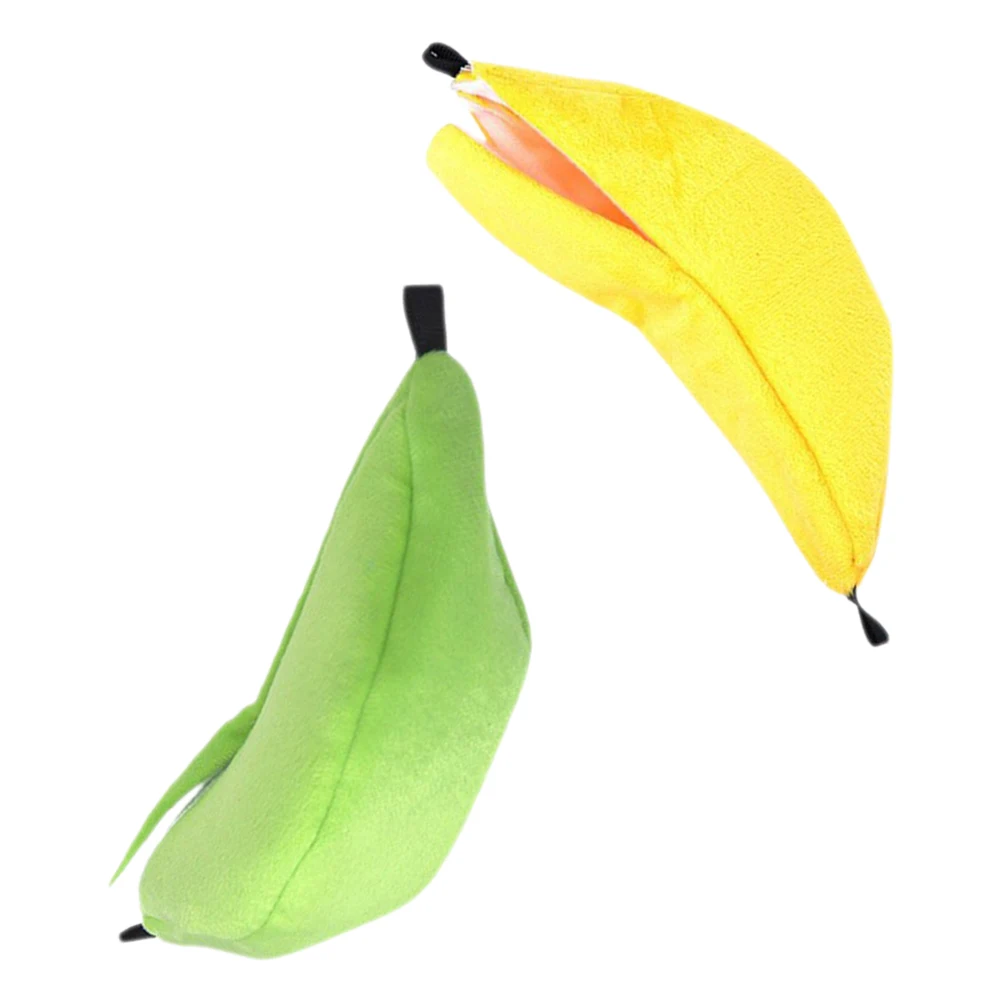 

2Pcs Pet Bed Winter Banana Nest Small Animal House Hamster Cozy Hammock Guinea Pig Cage Bed Yellow Wear resistant