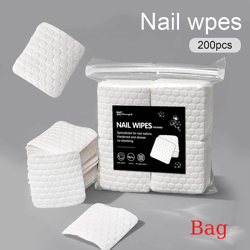 200/500Pcs Lint-Free Nail Polish Remover Wipes Gel Cleaning Cotton Pads for Manicure & Pedicure view 4