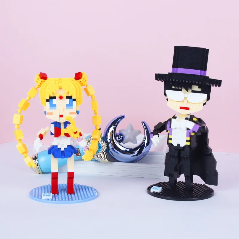 Anime Toys for Children Sailor Moon Blocks Girl Micro Diamond Sailormoon Building Bricks 3D DIY Assembly Educational Educate Toy
