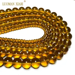 Wholesale Amber Crystal Loose Round Stone Beads for Jewelry Making DIY Bracelet Necklace Materials 4/6/8/10/12mm