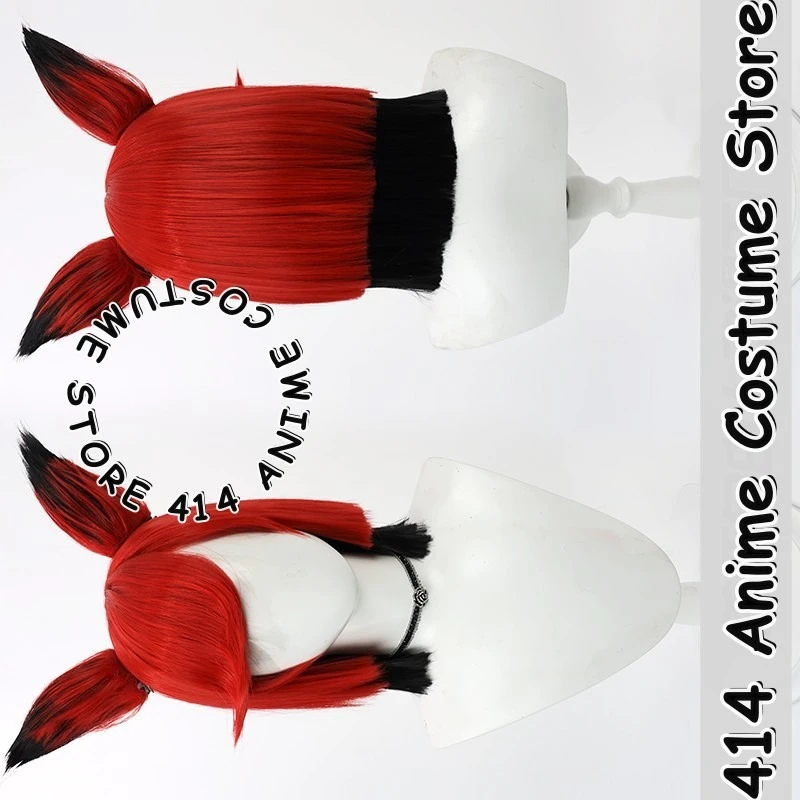 

Game & Anime Alastor Cosplay Wig Hazdin Kotel with Ears Heat-Resistant Fiber Synthetic Hair