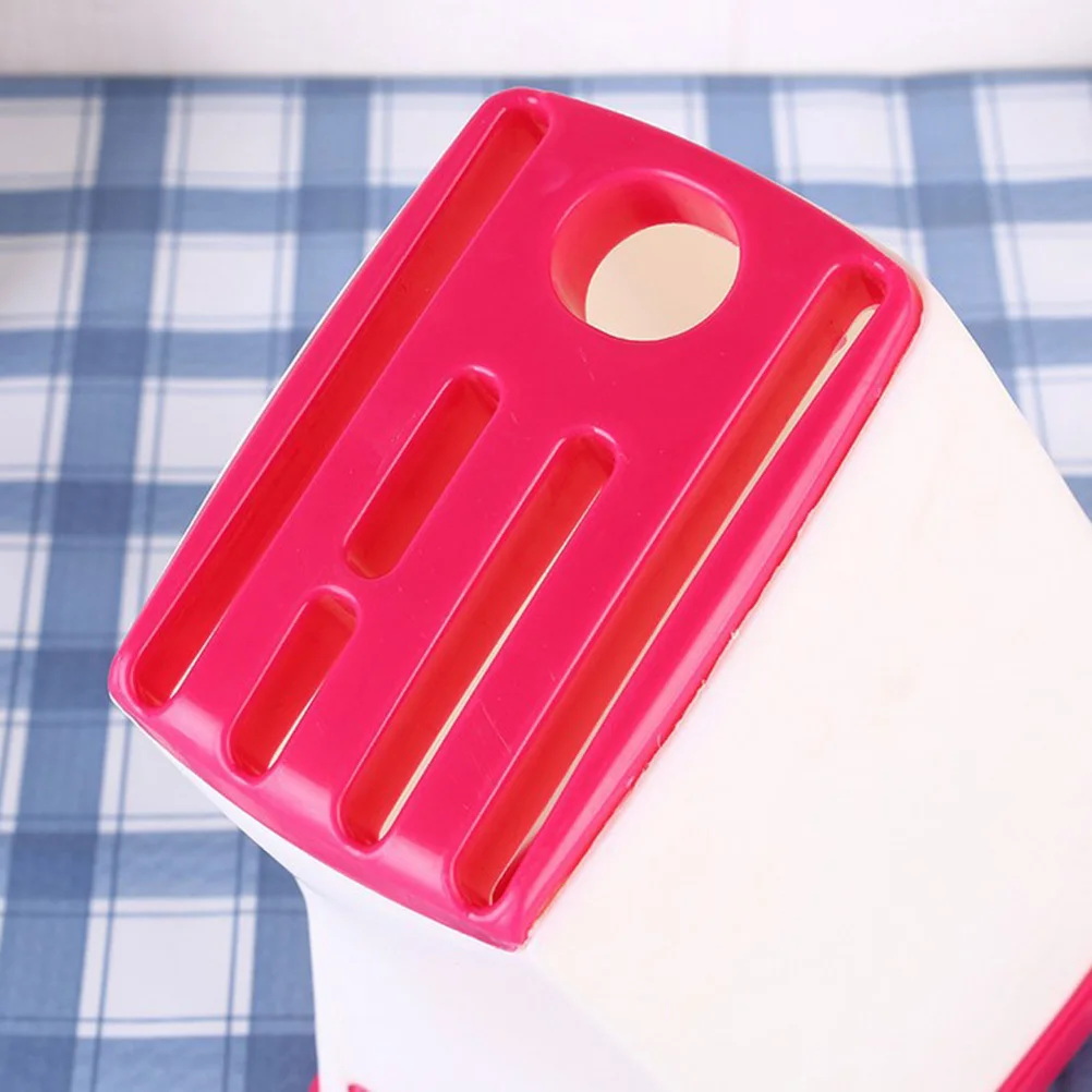 

Knife Holder Kitchen Storage Rack Red Multifunctional Drainable Tableware Organizer Ventilated Non-Slip Base Pp Material