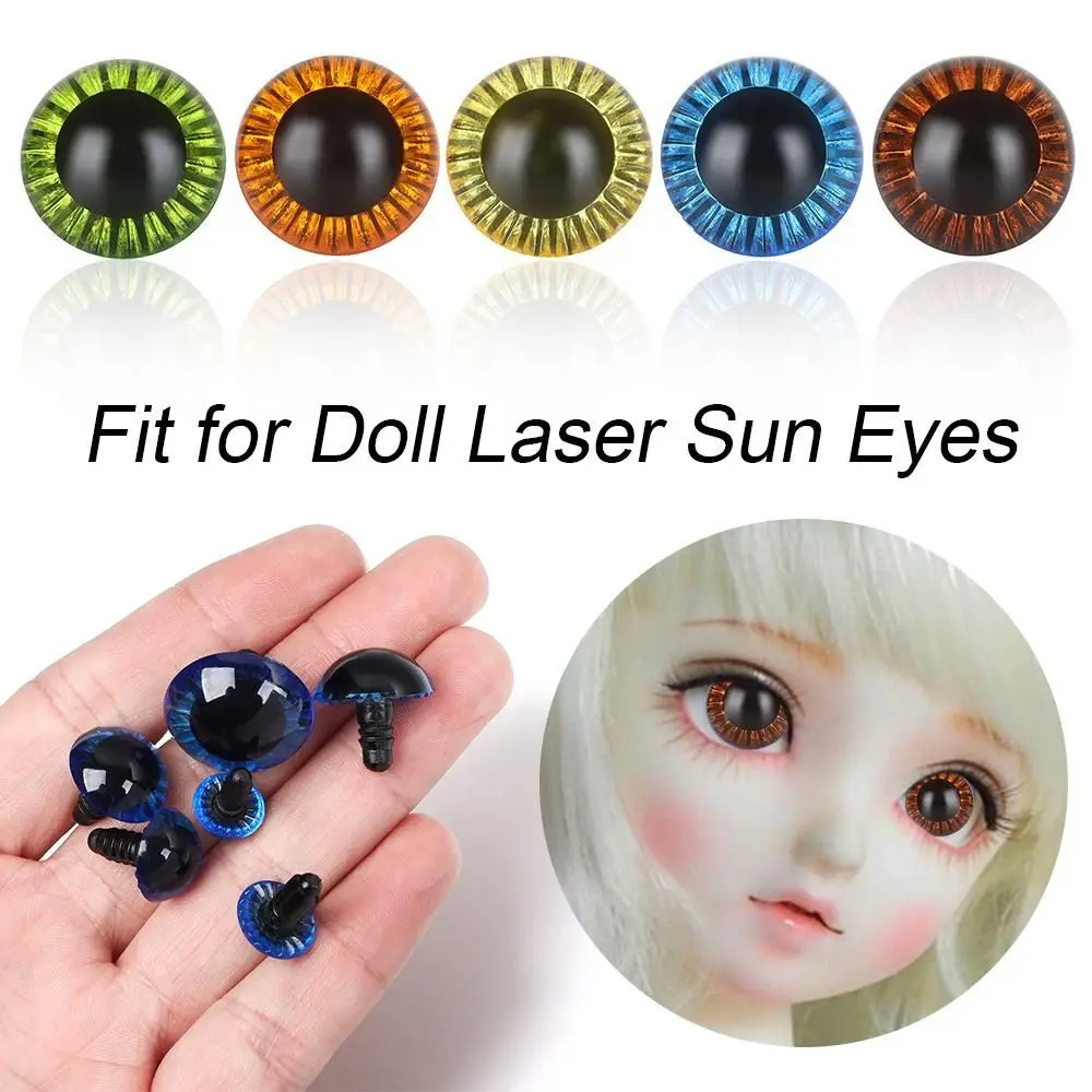 10Pcs/5Pair Plastic Laser Sun Eyes Eyeball For BJD Doll Safety Animal Toy DIY Accessories Doll Making Crafts 11-23mm