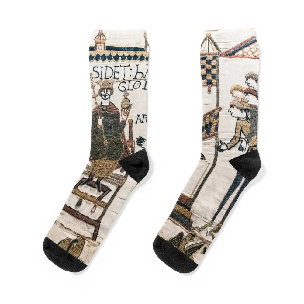 

Bayeux Tapestry Harold coronation Socks man with print warm winter Socks Woman Men's