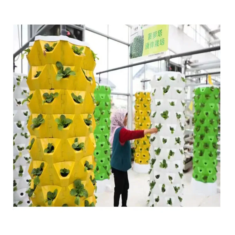 Large Water-Saving Irrigation Vertical Pineapple Tower Hydroponic Growing Cultivation Machinery for Garden Farm and Greenhouse