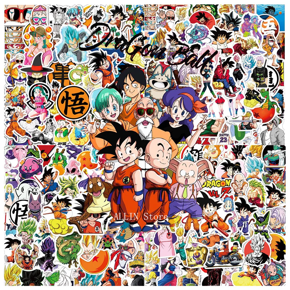 50/100 adet Serin Anime dragon topu Çıkartmalar Çocuk Oyuncakları Son Goku Karikatür Çıkartmaları DIY Kaykay Dizüstü Motosiklet Etiket Paketleri