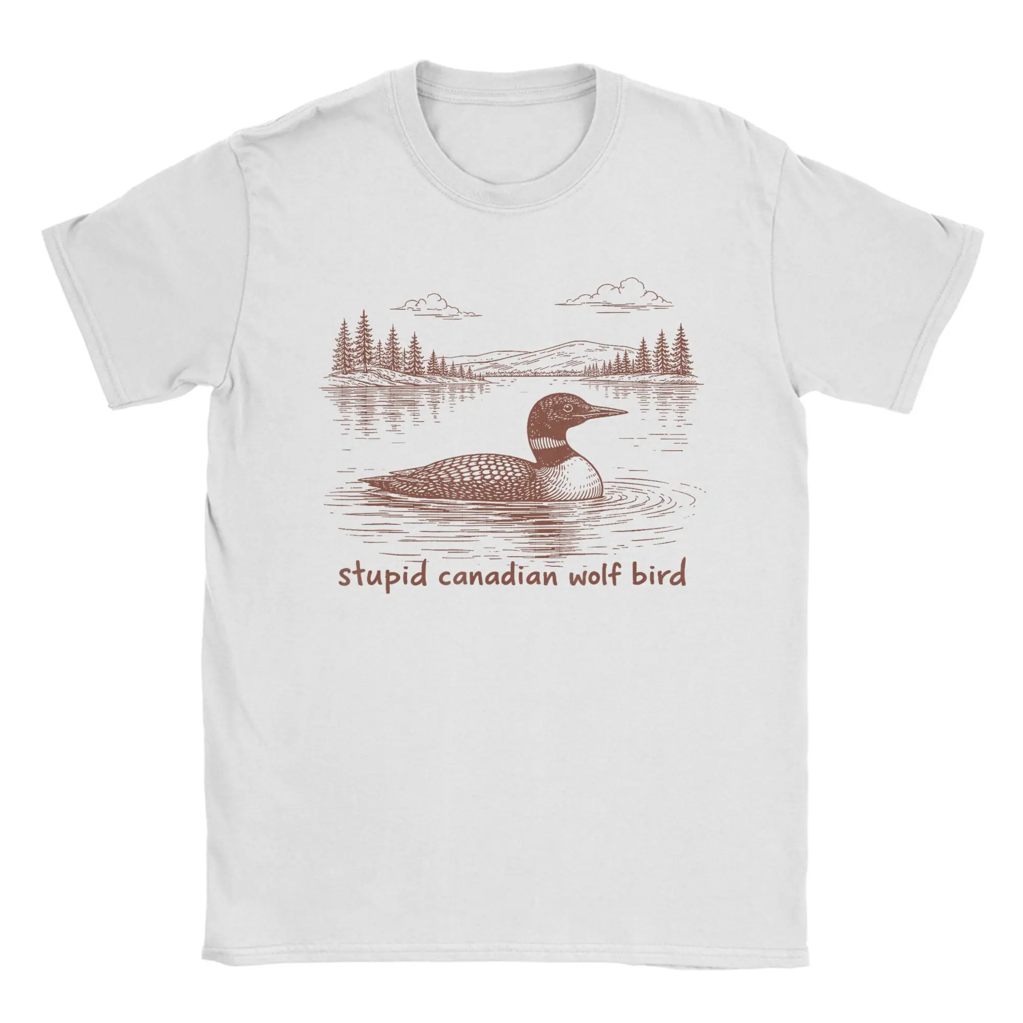 Stupid Canadian Wolf Bird Fun Loon Animal Meme T-Shirt Summer Harajuku T Shirts Men Cotton O Neck 6XL Top Tees Short Sleeve Tops