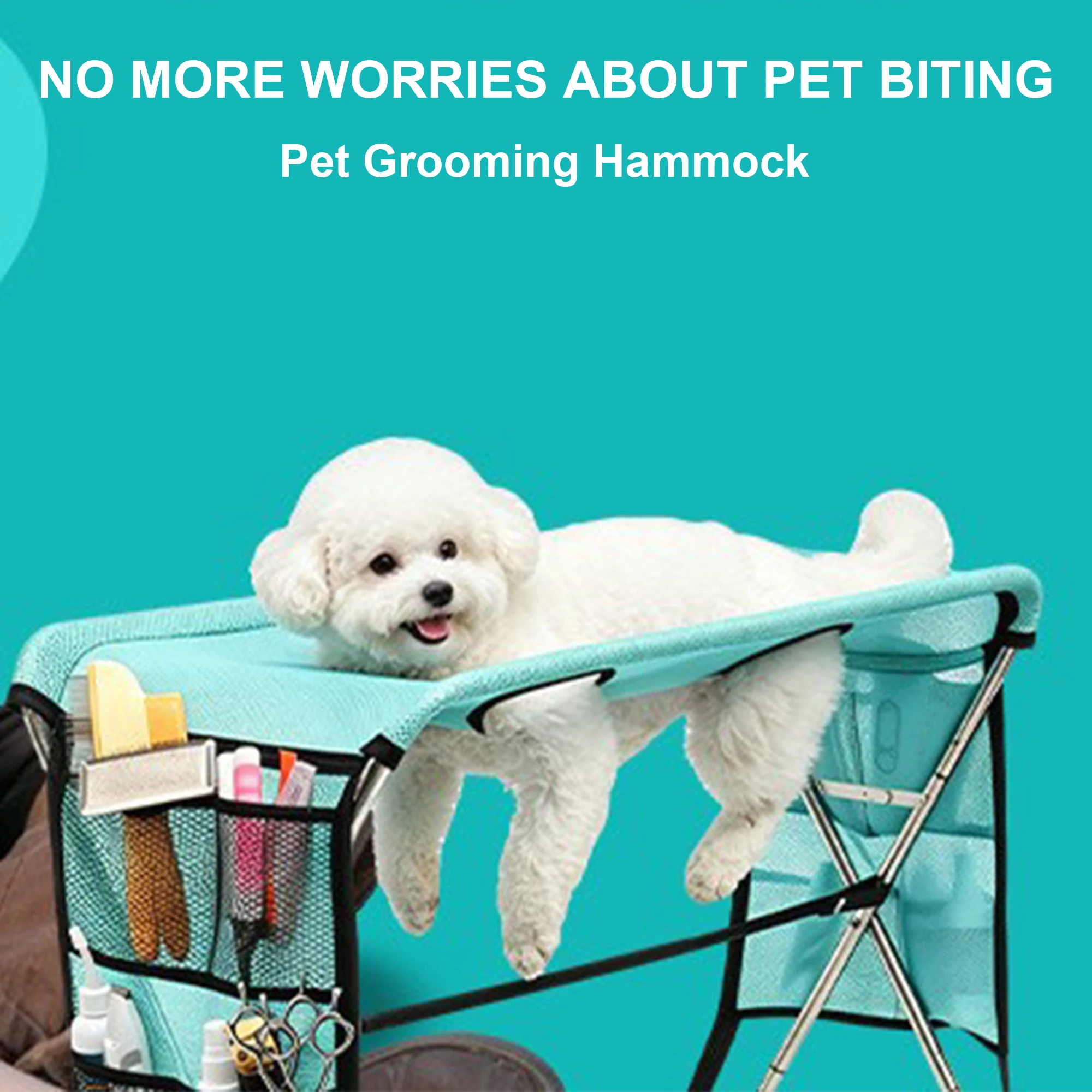 Foldable Pet Grooming Bath Table with Fixed Leash Sbbe8941bea354f9585fe53a972b1f1d3J